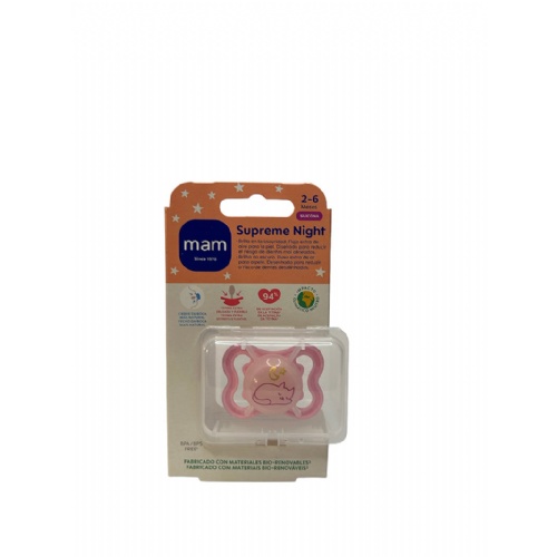 Chupete silicona simetrica - mam supreme night (1 unidad r 2-6 meses)