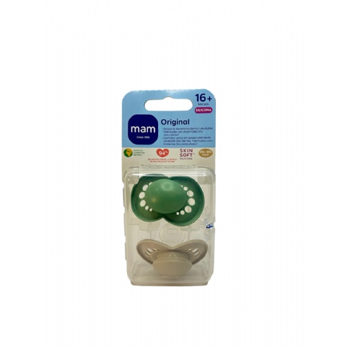 Chupete silicona - mam original pure (+16 meses 2 unidades color neutro)