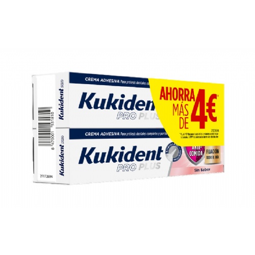 Kukident pro barrera anticomida  2 envases 40 g sin sabor duplo