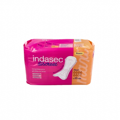 Compresa perdidas leves indasec discreet maxi 15 unidades - indasec discreet