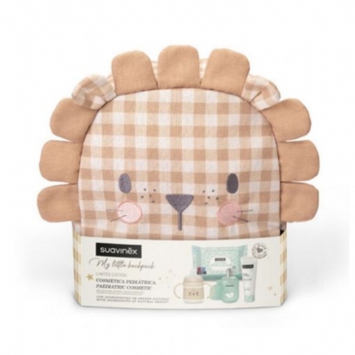 Suavinex baby my little backpack leon  1 envase crema del pañal 300 ml + 1 envase baby cologne 100 m