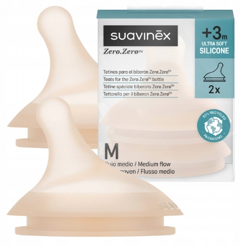 Suavinex zero zero tetina silicona flujo medio m 2 u +3 m