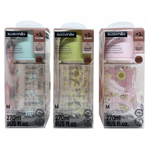 Biberon poliamida tetina fisiologica silicona suavinex sx pro selection + 3 meses 1 unidad 270 ml fl