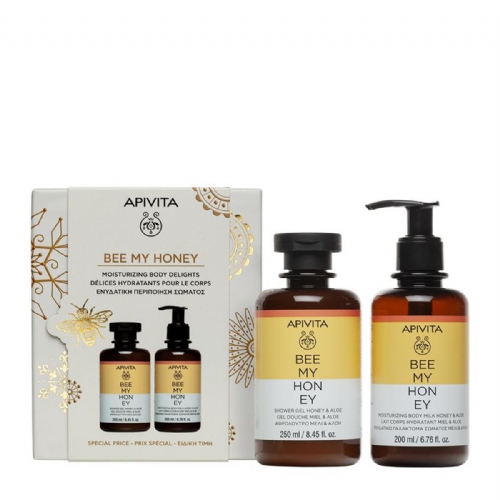 Apivita pack  bee my honey  gel de baño+ leche corporal 200 ml