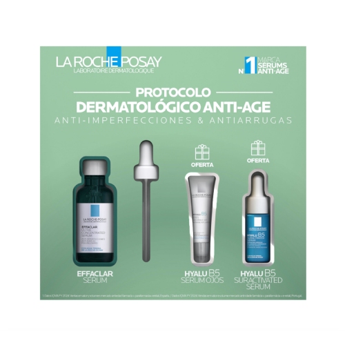 La roche posay pack effaclar serum ultra concentrado 30 ml + hyalu b5 eye serum + hyalu b5 serum