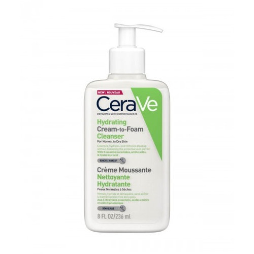 Cerave limpiadora crema espuma hidratante  1 envase 355 ml