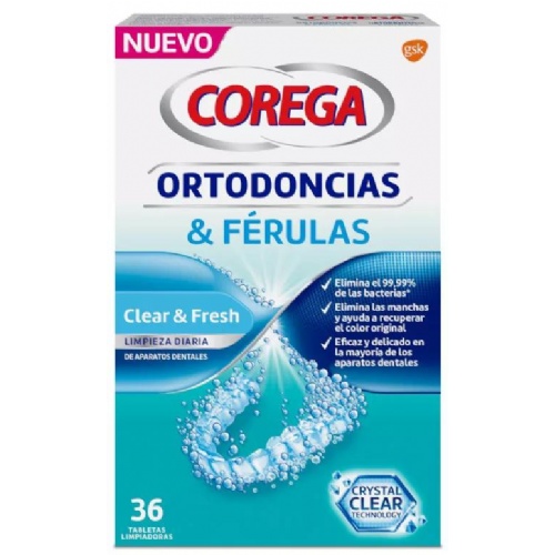 Corega ortodoncias & ferulas (36 tabletas limpiadoras)