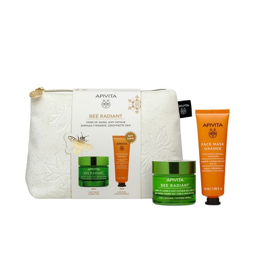 Apivita pack  bee radiant gel-crema antiedad y antifatiga 50ml + face mask orange 50ml