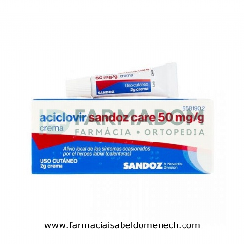 ACICLOVIR SANDOZ CARE 50 MG/G CREMA , 1 tubo de 2 g