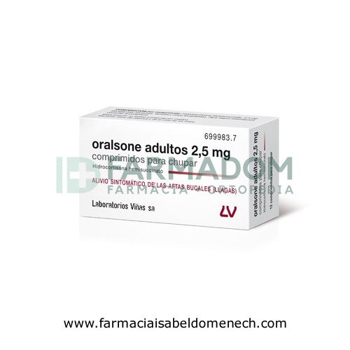 ORALSONE  ADULTOS 2,5 mg COMPRIMIDOS PARA CHUPAR, 12 comprimidos