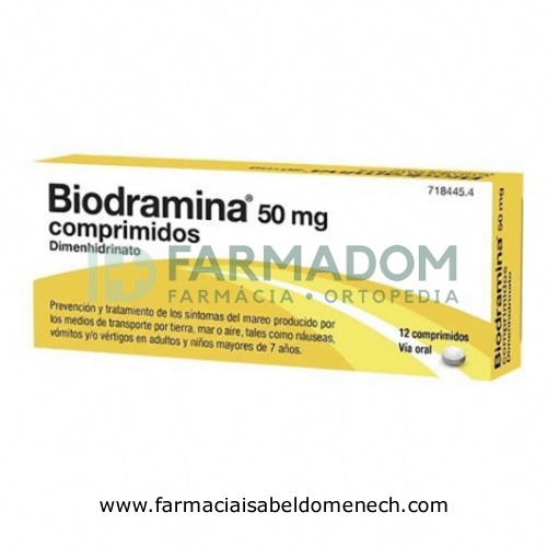 BIODRAMINA 50 mg COMPRIMIDOS , 12 comprimidos