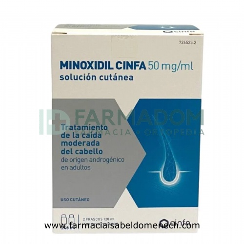 DINAXIL 50 MG/ML SOLUCION CUTANEA, 2 frascos de 120 ml