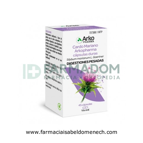 CARDO MARIANO ARKOPHARMA CAPSULAS DURAS, 45 cápsulas