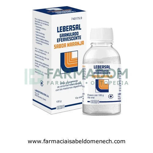 LEBERSAL GRANULADO EFERVESCENTE SABOR NARANJA, 1 frasco de 100 g