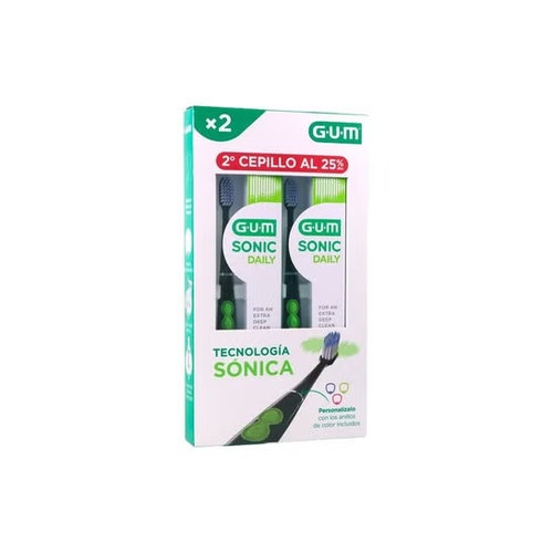 Cepillo dental pack duplo sonico a pilas gum sonic daily color negro dto 25%