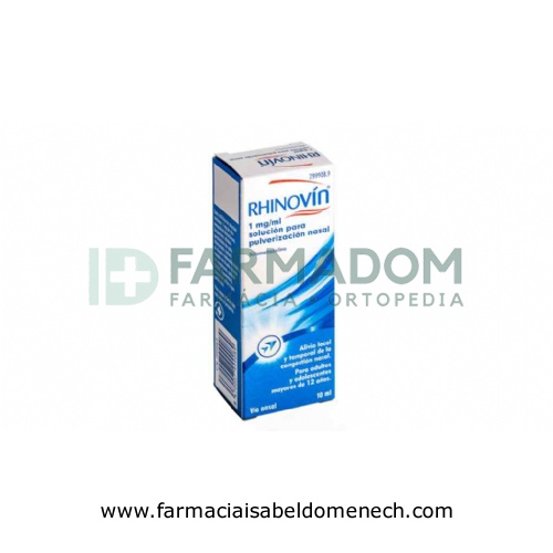 RHINOVÍN 1 MG/ML SOLUCIÓN PARA PULVERIZACIÓN NASAL, 1 frasco de 10 ml