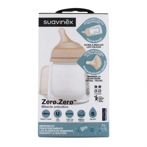 Suavinex biberon tetina s silicona +0 m 180 ml