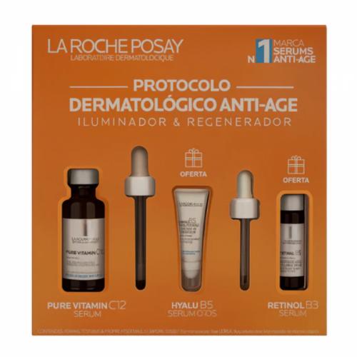 La roche posay serum retinol b3 30 ml + hyalu b5 eye serum 5ml + pure vitamin c12 10ml