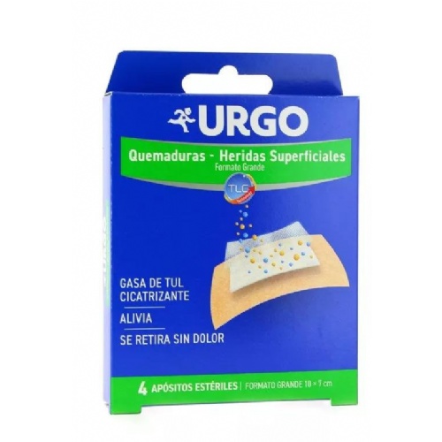 Urgo quemaduras heridas superficiales (4 apositos formato grande)