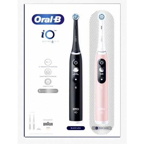 Cepillo dental electrico oral-b io 5 laboratory 2 unidades color rosa negro