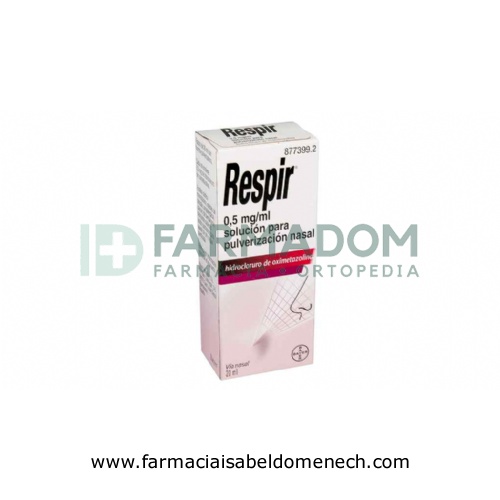 RESPIR 0,5 mg/ml SOLUCION PARA PULVERIZACION NASAL , 1 frasco de 20 ml (Frasco+bomba pulverizadora)