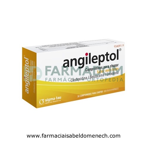 ANGILEPTOL COMPRIMIDOS PARA CHUPAR SABOR MIEL-LIMÓN, 30 comprimidos