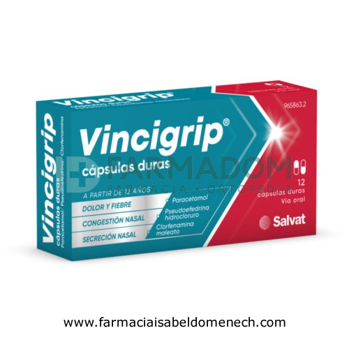 VINCIGRIP CAPSULAS DURAS , 12 cápsulas