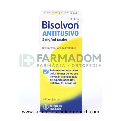 BISOLVON ANTITUSIVO 2 mg/ ml JARABE, 1 frasco de 200 ml