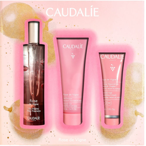 Caudalie pack agua refrescante rose de vigne 50 ml+ gel de ducha 50ml + crema manos y uñas 30ml