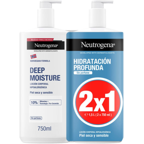 Neutrogena hidratacion profunda sin perfume 2 x 750 ml
