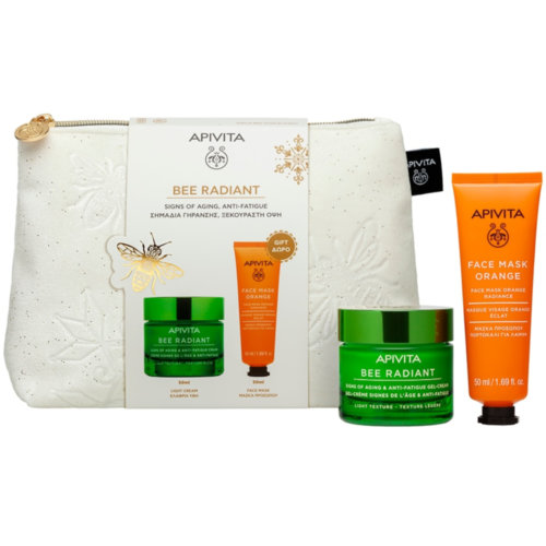 Apivita pack  bee radiant gel-crema antiedad y antifatiga 50ml + face mask orange 50ml
