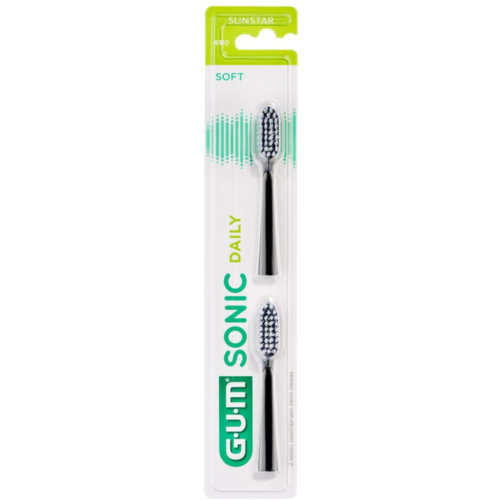 Cepillo dental sonico a pilas gum sonic daily recambios 2 unidades color negro - gum activital sonic