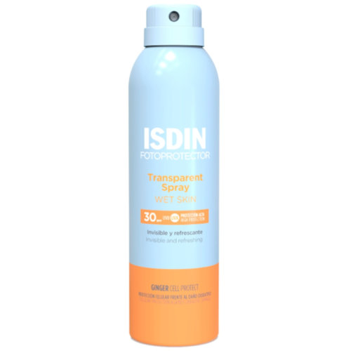 Isdin fotoprotector transparent spray wet skin spf 30  1 envase 250 ml