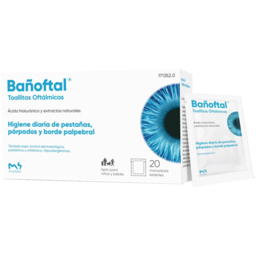 Bañoftal toallita ocular esteril  20 unidades