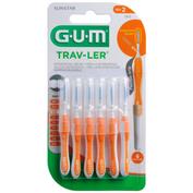Cepillo interdental viaje gum 1412 trav-ler ultrafino 0.9 mm cilindrico 6 unidades - gum 1412 trav-l