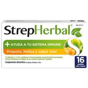 Strepherbal (16 pastillas para chupar sabor propolis melisa miel)