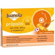 Juanola propolis miel altea y vitamina c  24 pastillas sabor naranja