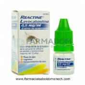 REACTINE LEVOCABASTINA 0,5mg/ml COLIRIO EN SUSPENSION , 1 frasco de 4 ml