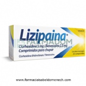 LIZIPAINA CLORHEXIDINA 5 MG/BENZOCAINA 2,5 MG COMPRIMIDOS PARA CHUPAR ,20 comprimidos
