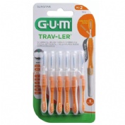 Cepillo interdental viaje gum 1412 trav-ler ultrafino 0.9 mm cilindrico 6 unidades - gum 1412 trav-l