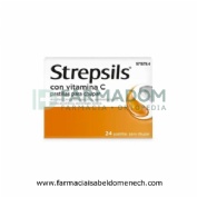 STREPSILS CON VITAMINA C PASTILLAS PARA CHUPAR , 24 pastillas