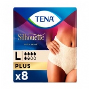 Absorbente incontinencia orina dia anatomico - tena silhouette braga cintura alta crema (8 unidades 